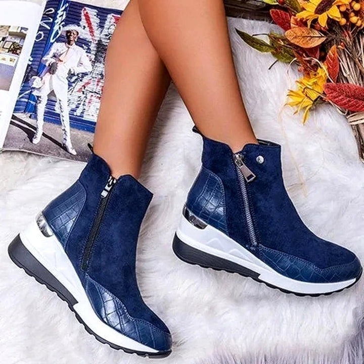 Eloise - Women's Side Zip Hidden Wedge Winter Boots 4