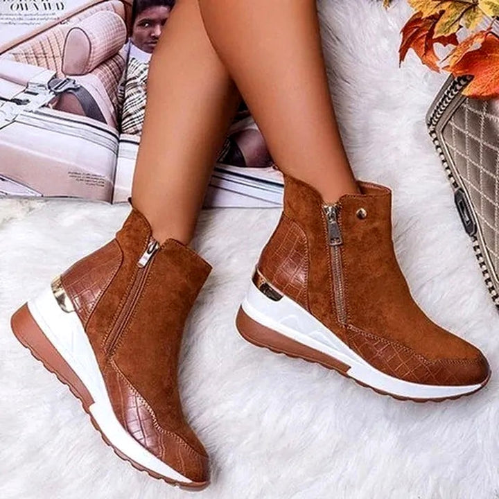 Eloise - Women's Side Zip Hidden Wedge Winter Boots 5