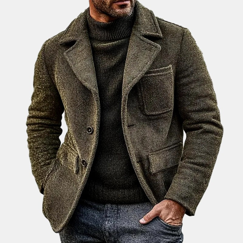 Emiliano - Men's Retro Herringbone Notched Lapel Blazer Jacket 1