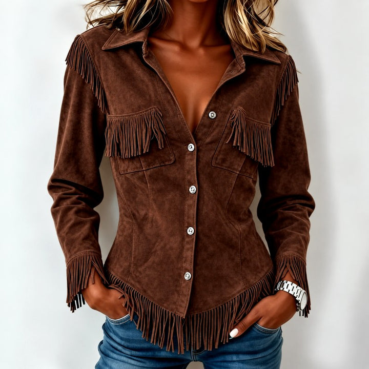 Enid - Women's Suede Western Fringe Jacket 2