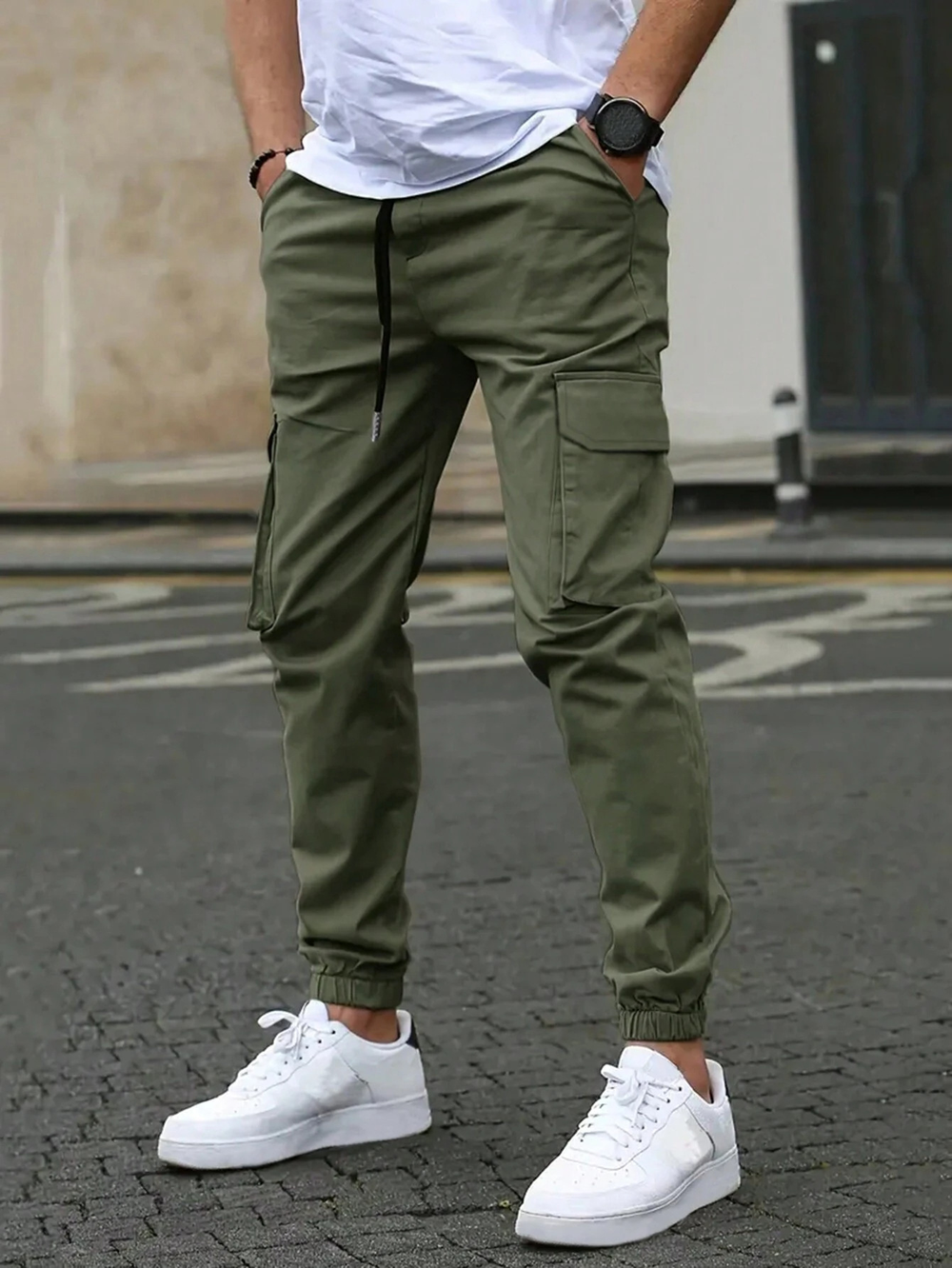 Enzo - Men's Cargo Joggers with Tapered Ankle