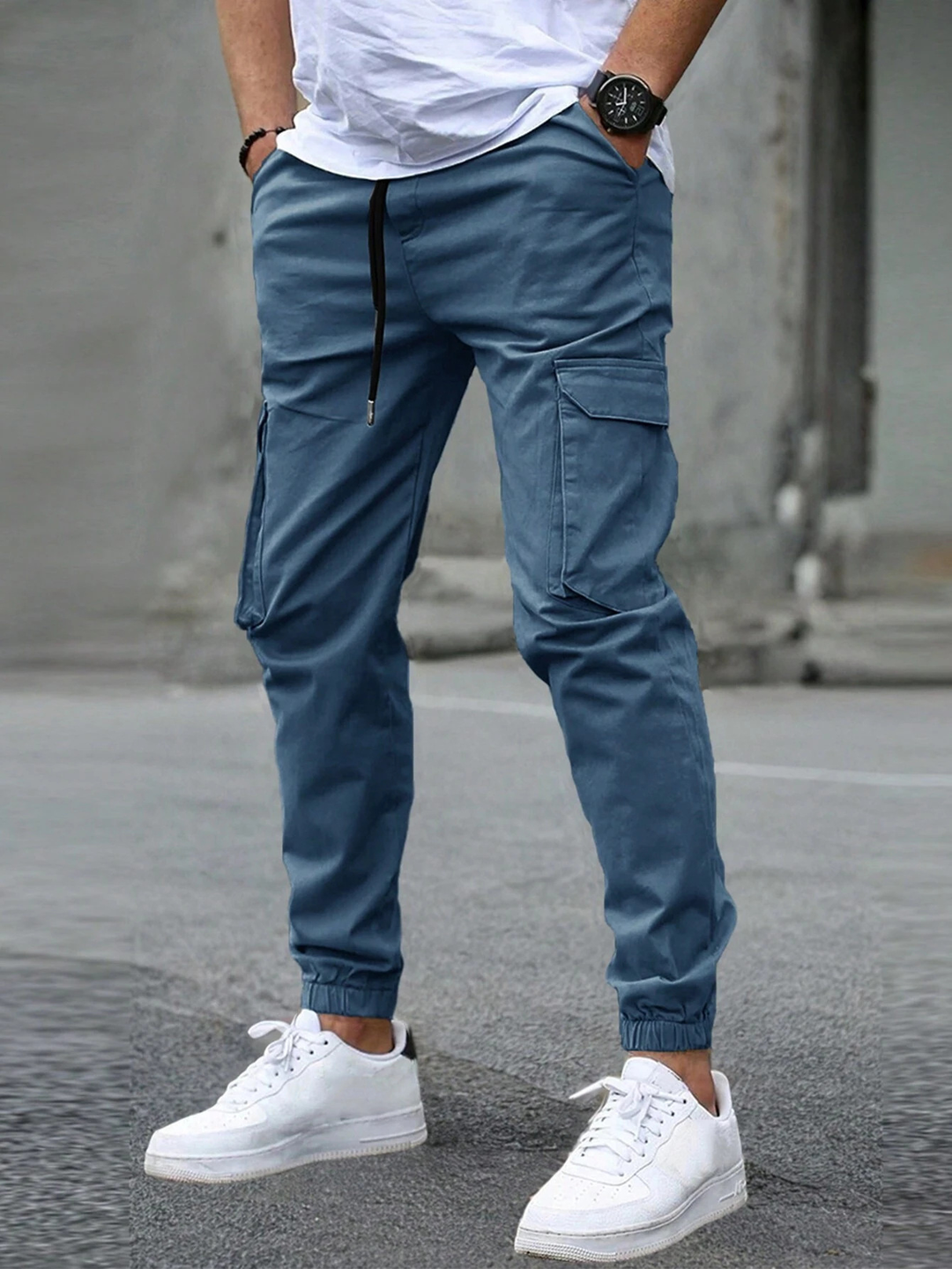 Enzo - Men's Cargo Joggers with Tapered Ankle