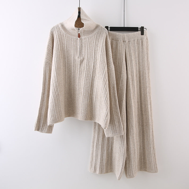 Erica - Women's Knit Sweater & Wide-Leg Pants Matching Set 1