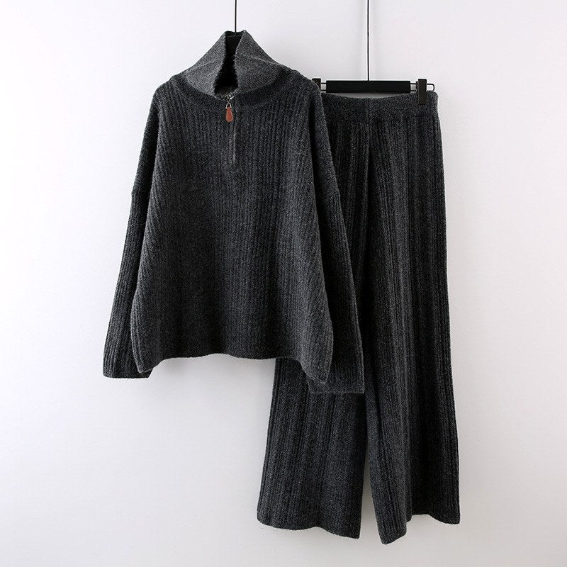 Erica - Women's Knit Sweater & Wide-Leg Pants Matching Set 2