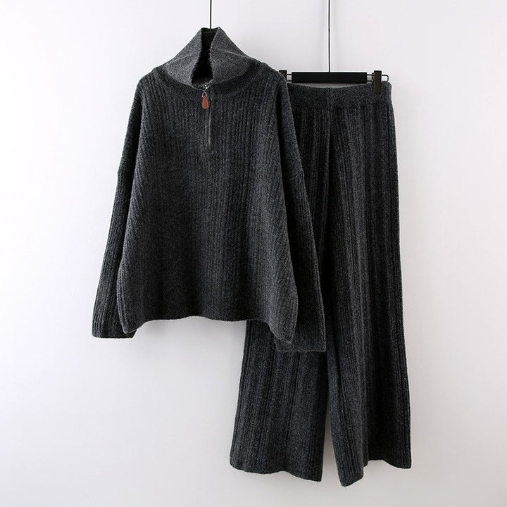 Erica - Women's Knit Sweater & Wide-Leg Pants Matching Set 2