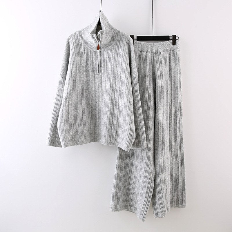Erica - Women's Knit Sweater & Wide-Leg Pants Matching Set 3