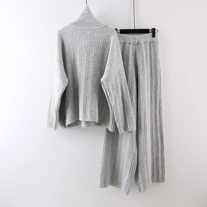 Erica - Women's Knit Sweater & Wide-Leg Pants Matching Set 4