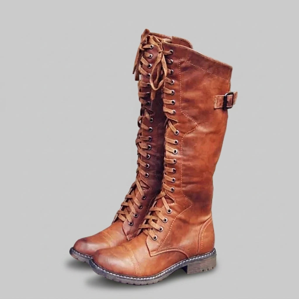 Evangeline - Women's Lace-Up Knee-High Boots