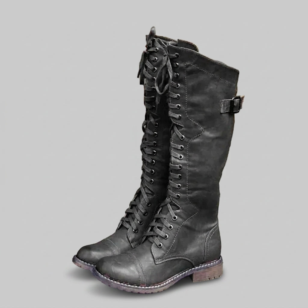 Evangeline - Women's Lace-Up Knee-High Boots