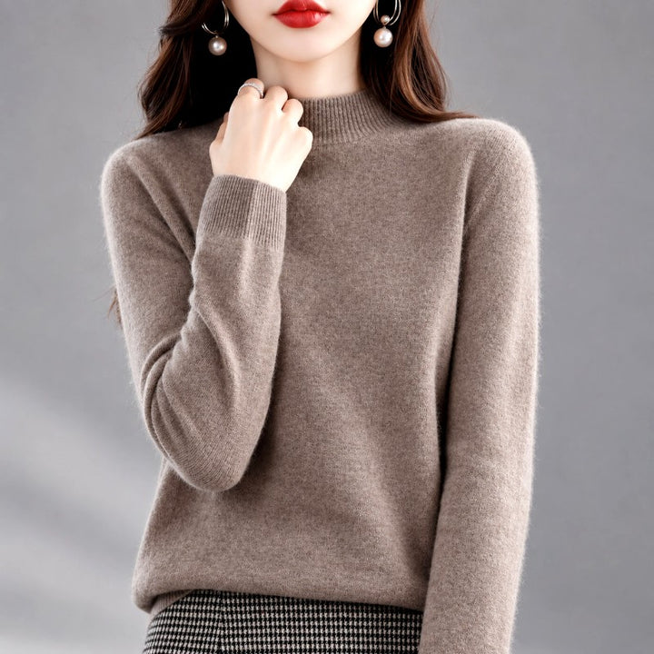 Eve - Women’s Wool Mock Neck Oversized Sweater 1