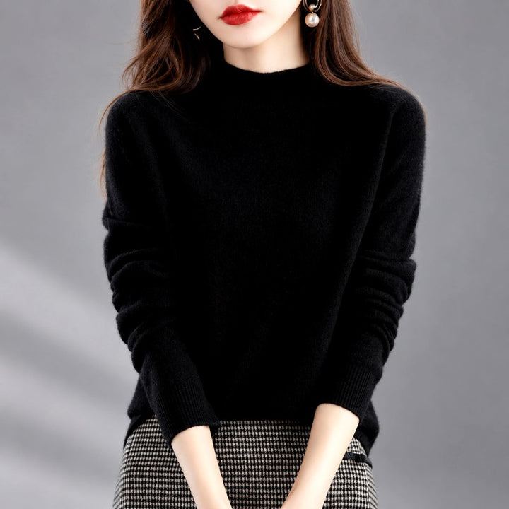Eve - Women’s Wool Mock Neck Oversized Sweater 3