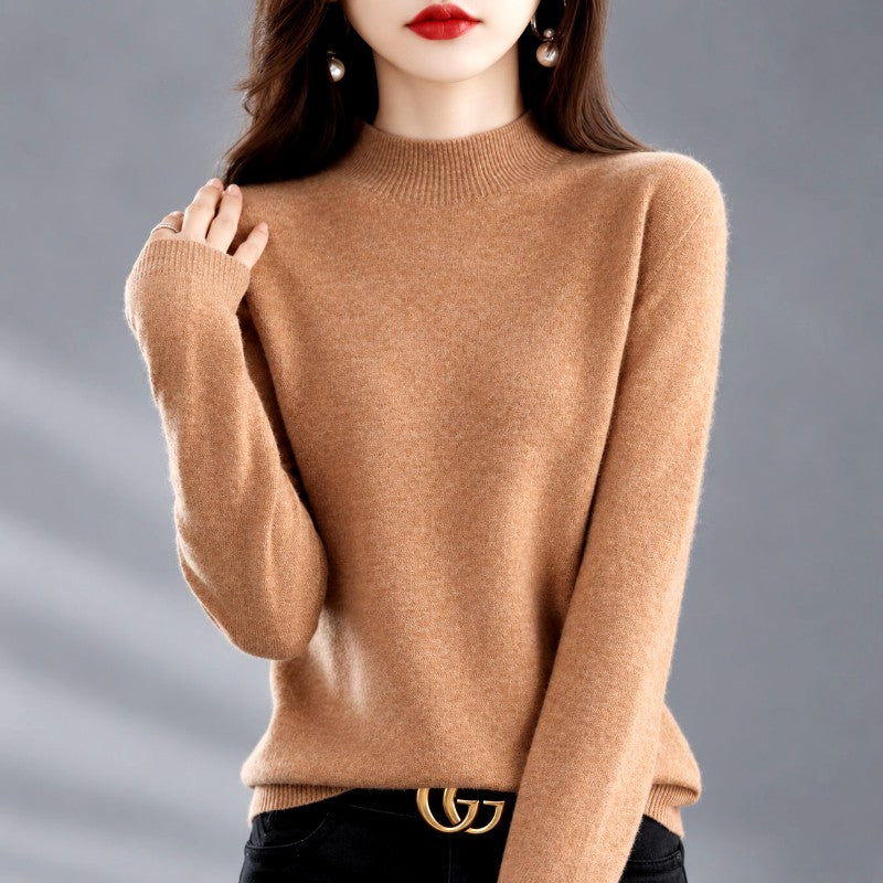 Eve - Women’s Wool Mock Neck Oversized Sweater 4