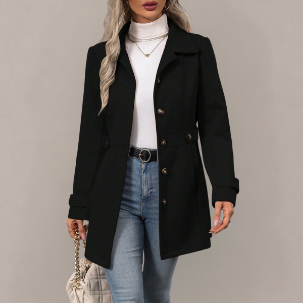 Eveline - Women's Tailored Trench Coat with Adjustable Waist Belt