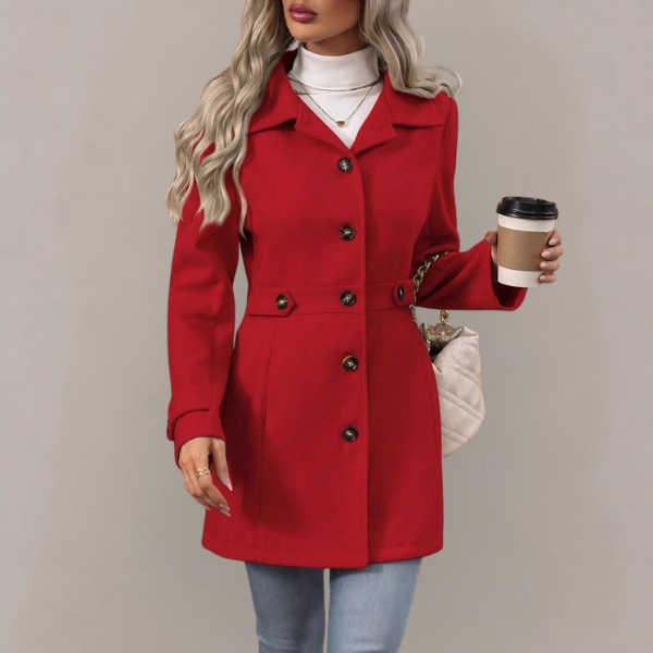 Eveline - Women's Tailored Trench Coat with Adjustable Waist Belt