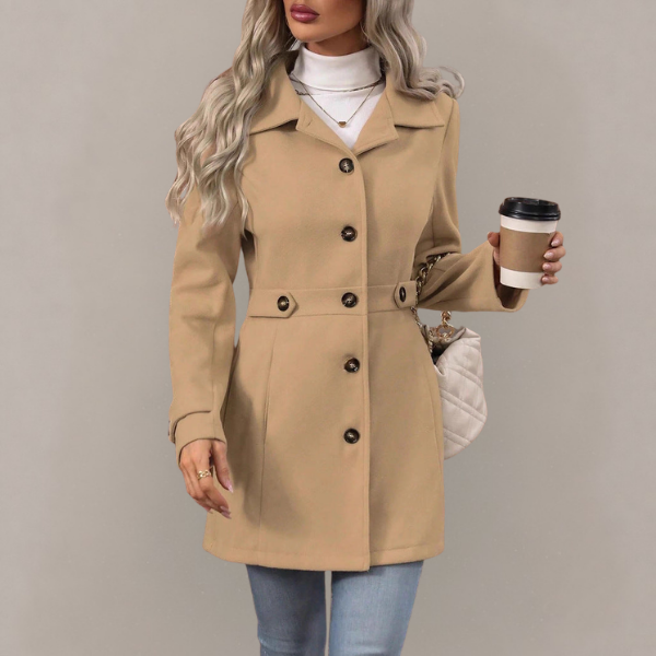Eveline - Women's Tailored Trench Coat with Adjustable Waist Belt