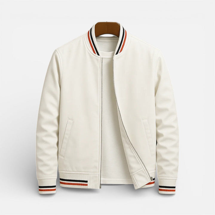 Everett - Men's Zip Bomber Jacket with Ribbed Cuffs
