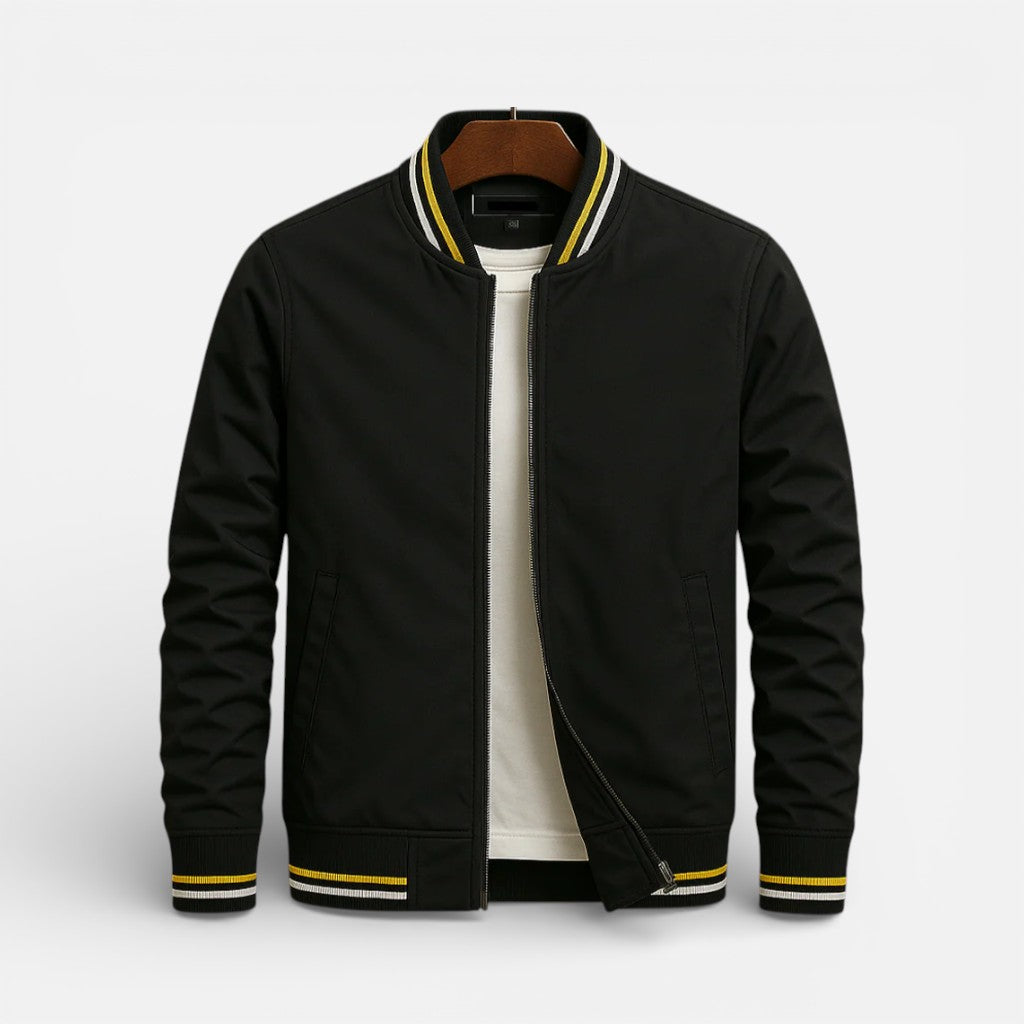 Everett - Men's Zip Bomber Jacket with Ribbed Cuffs