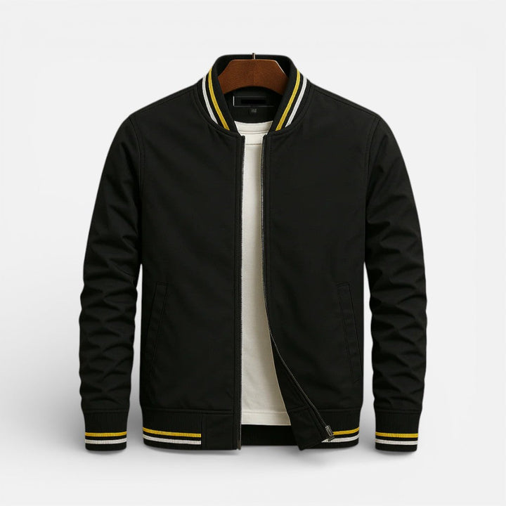 Everett - Men's Zip Bomber Jacket with Ribbed Cuffs