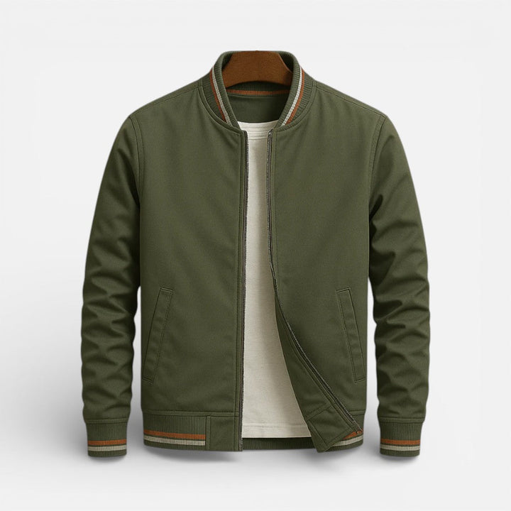 Everett - Men's Zip Bomber Jacket with Ribbed Cuffs