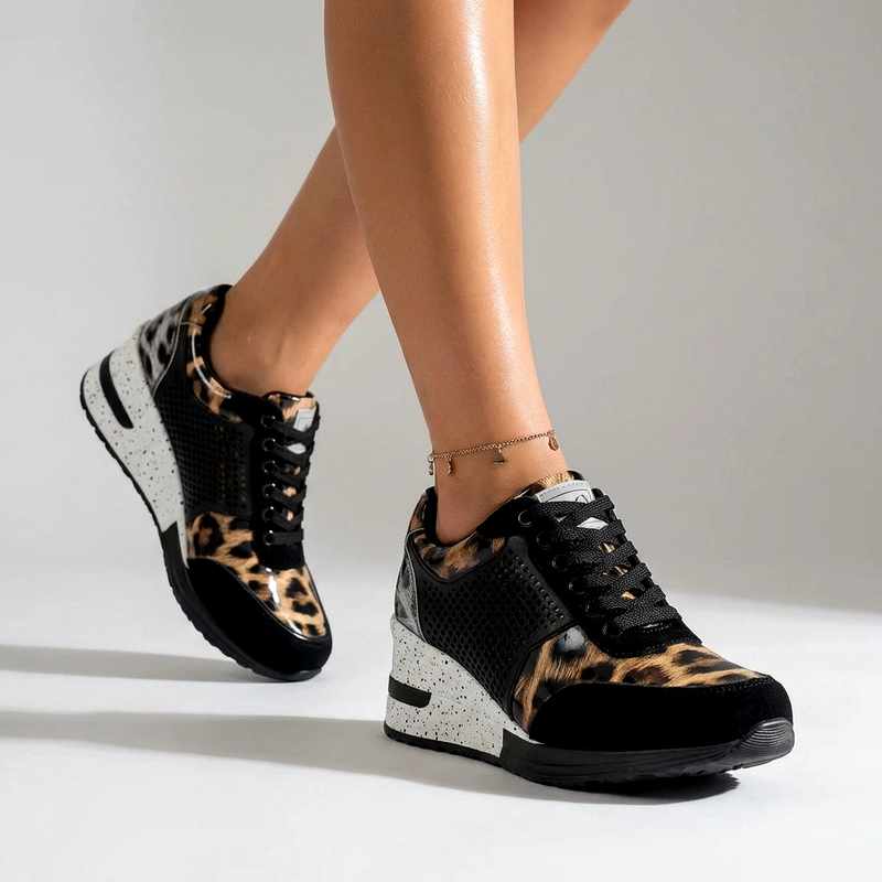 Evita - Women's Perforated Hidden Wedge Sneakers 4