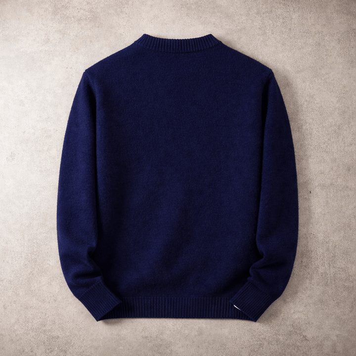 Evren - Men's Crewneck Sweater with Ribbed Trim