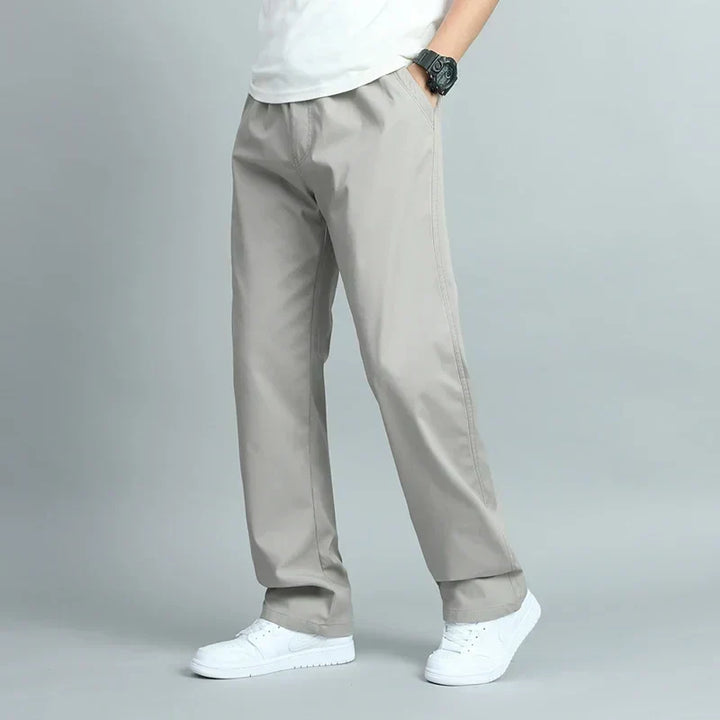 Ezra - Men's Wide-Leg Cotton Pants with Elastic Waist