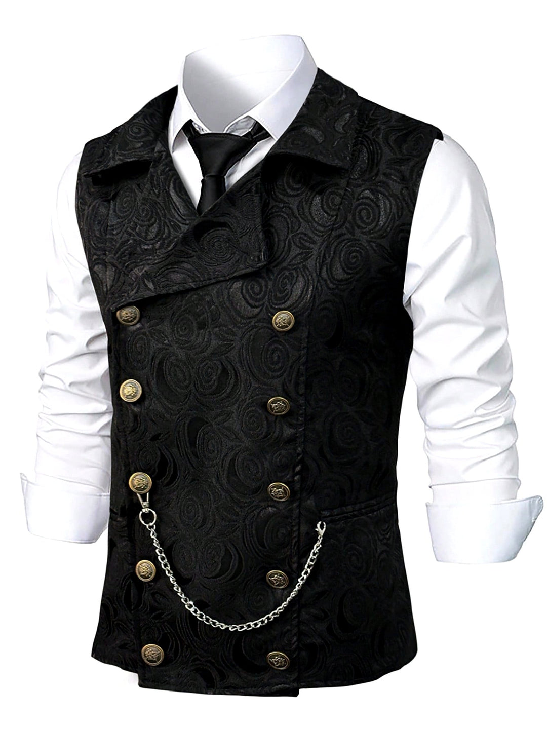 Finn - Men's Floral Jacquard Double-Breasted Suit Vest 2