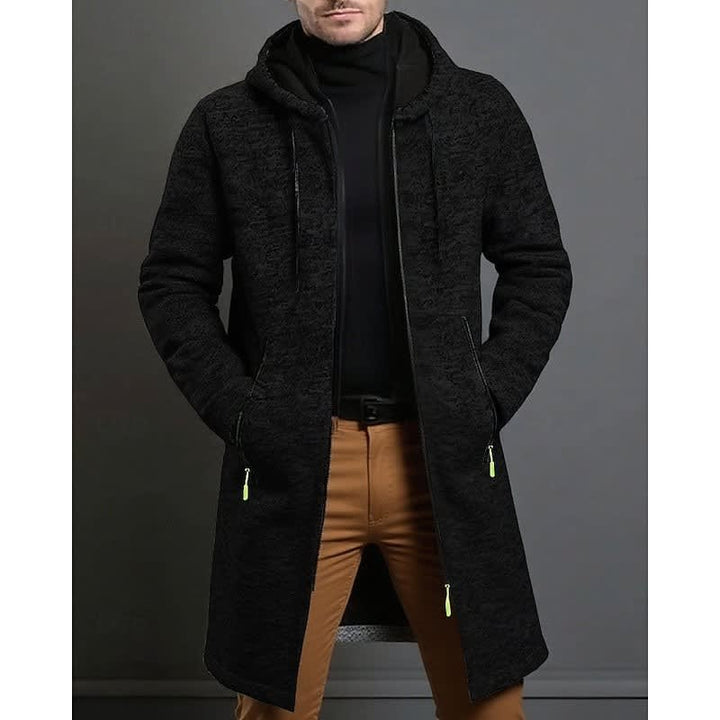 Finnley - Men's Hooded Knit Overcoat with Full-Length Zip