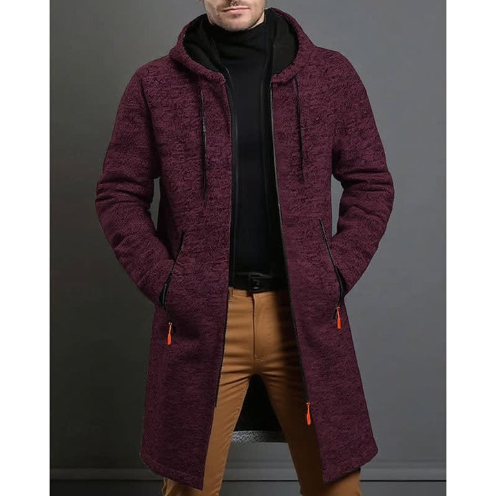 Finnley - Men's Hooded Knit Overcoat with Full-Length Zip