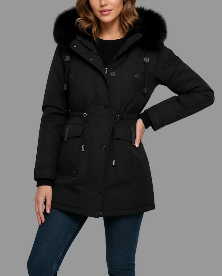 Fiona - Women's Quilted Parka with Faux Fur Hood