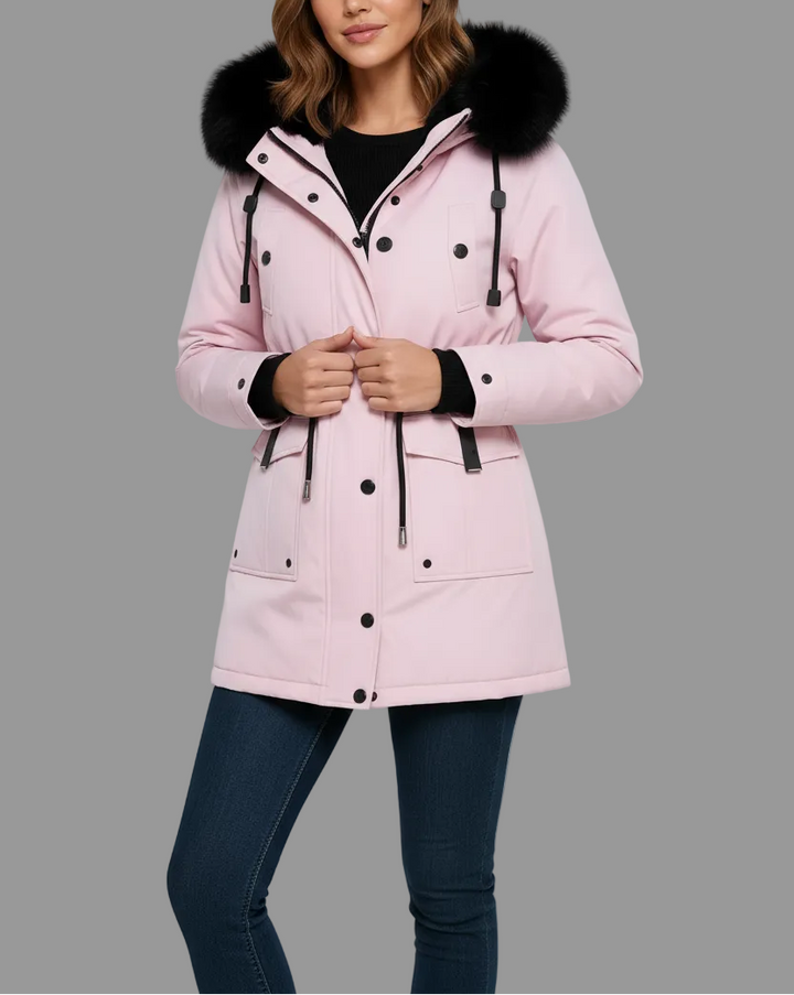 Fiona - Women's Quilted Parka with Faux Fur Hood
