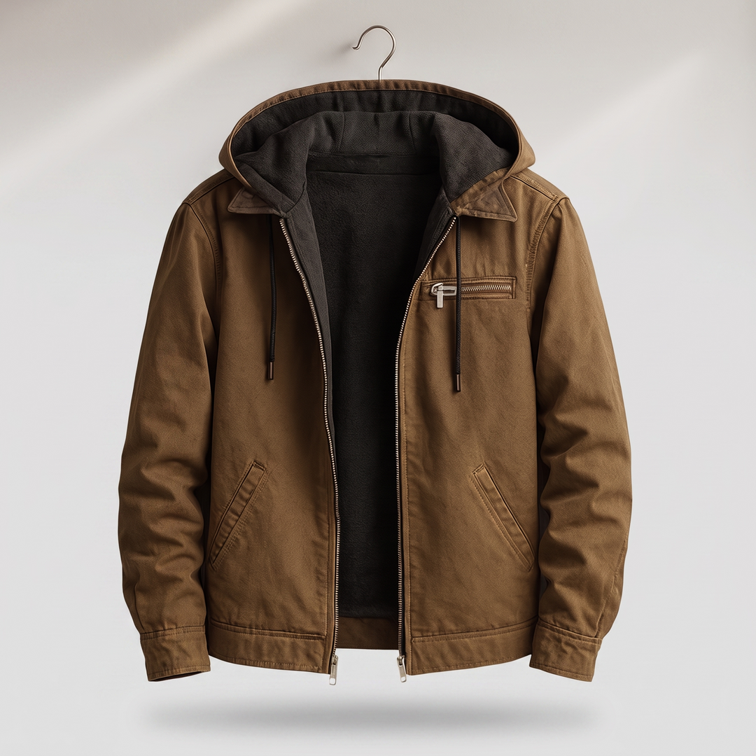 Garrett - Men's Canvas Jacket with Sherpa Lining