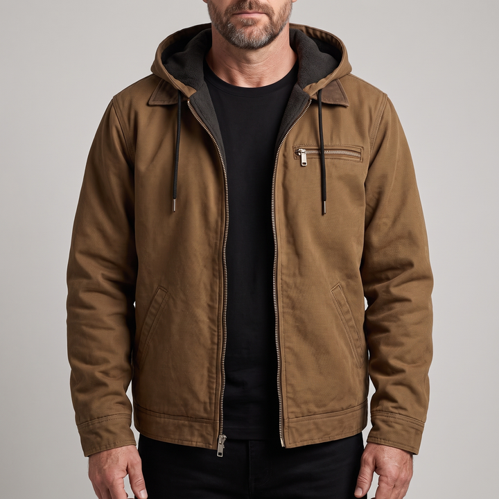 Garrett - Men's Canvas Jacket with Sherpa Lining