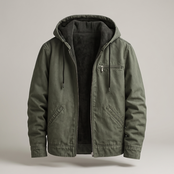 Garrett - Men's Canvas Jacket with Sherpa Lining