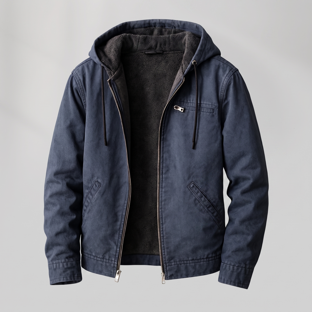 Garrett - Men's Canvas Jacket with Sherpa Lining