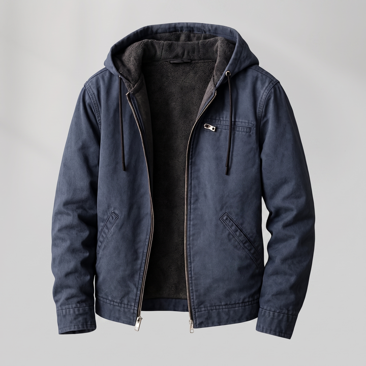 Garrett - Men's Canvas Jacket with Sherpa Lining