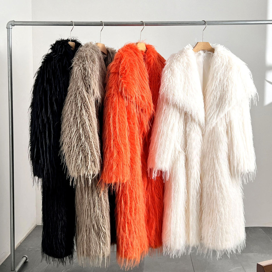 Genesis - Women’s Long Shaggy Faux Fur Coat 3