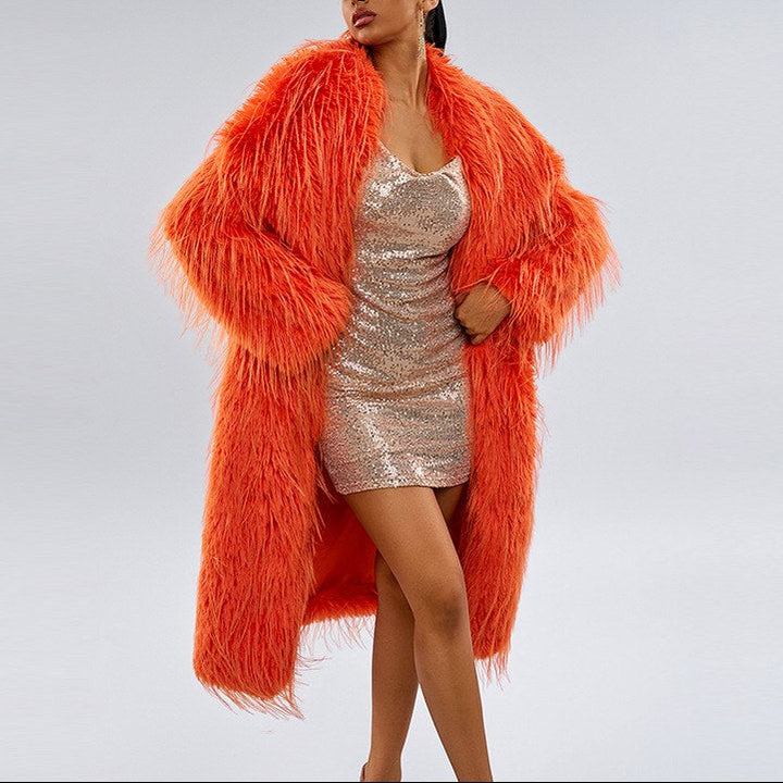 Genesis - Women’s Long Shaggy Faux Fur Coat 4