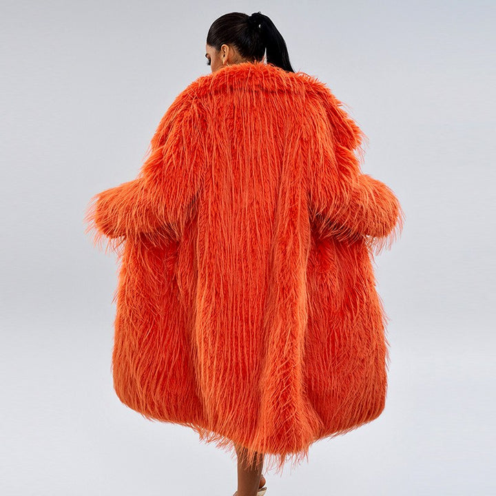 Genesis - Women’s Long Shaggy Faux Fur Coat 5