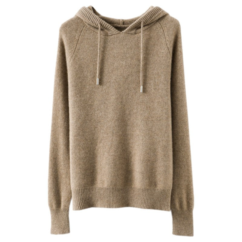 Gillian - Women's Drawstring Hooded Loose Fit Sweater 10