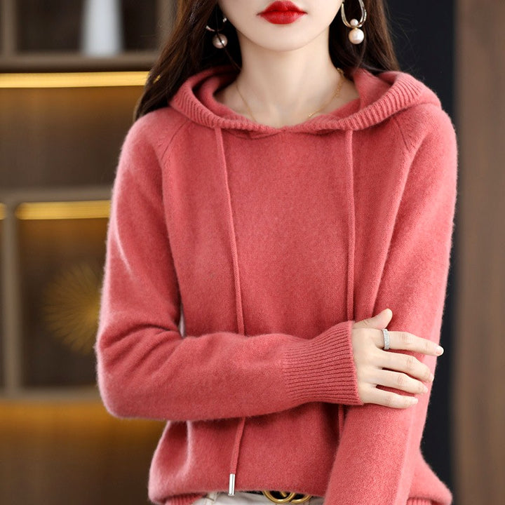 Gillian - Women's Drawstring Hooded Loose Fit Sweater 4