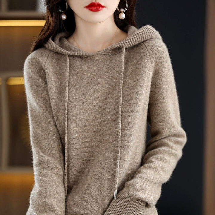 Gillian - Women's Drawstring Hooded Loose Fit Sweater 7