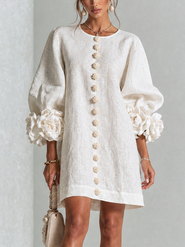 Hadley - Women's Floral Cuffed Balloon Sleeve Garden Party Dress