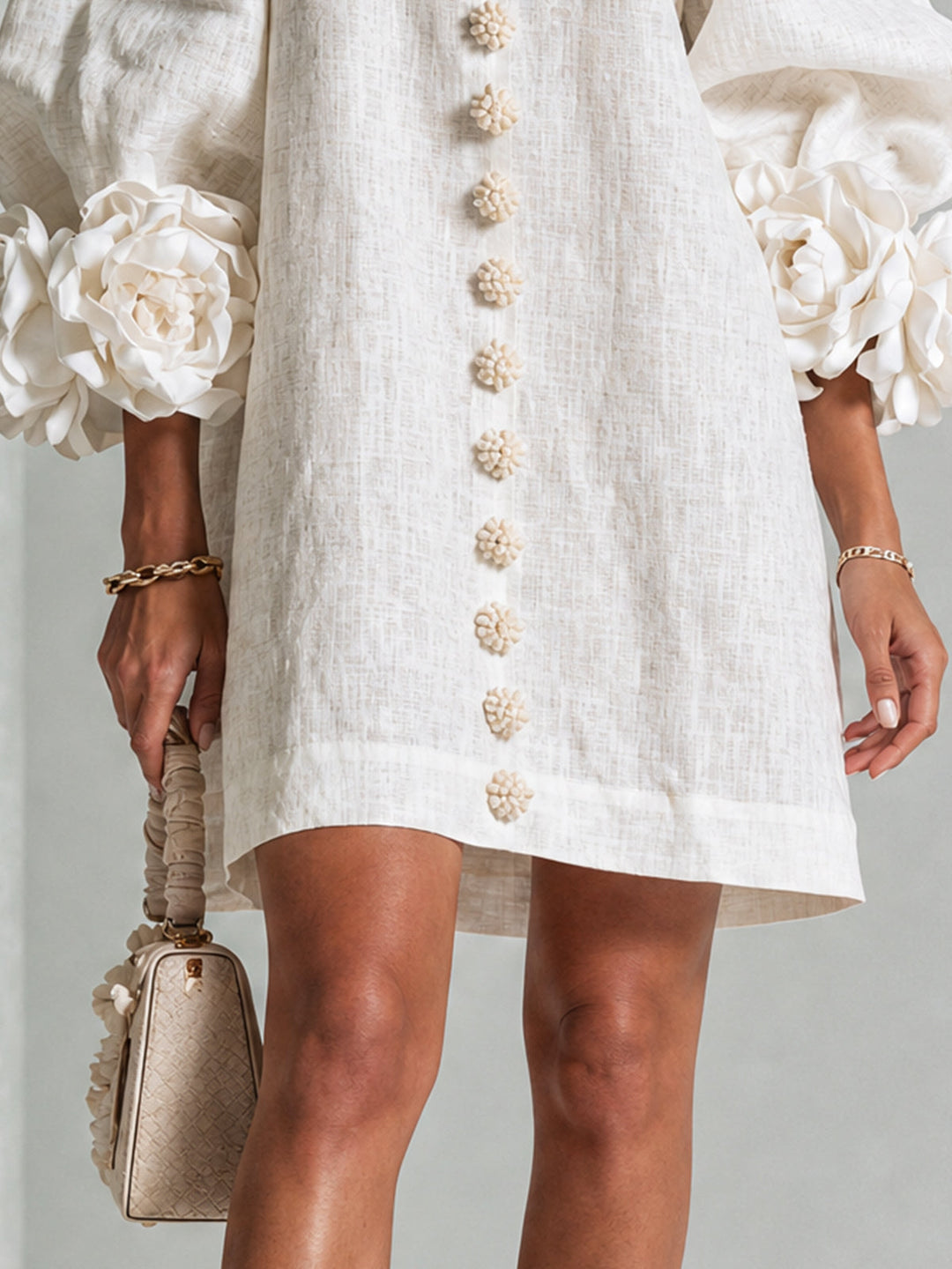 Hadley - Women's Floral Cuffed Balloon Sleeve Garden Party Dress