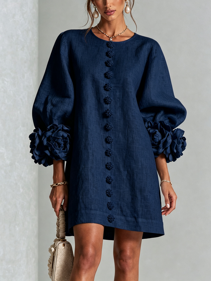 Hadley - Women's Floral Cuffed Balloon Sleeve Garden Party Dress