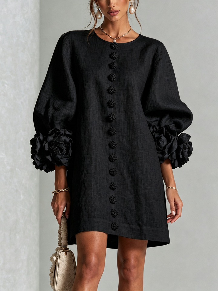 Hadley - Women's Floral Cuffed Balloon Sleeve Garden Party Dress