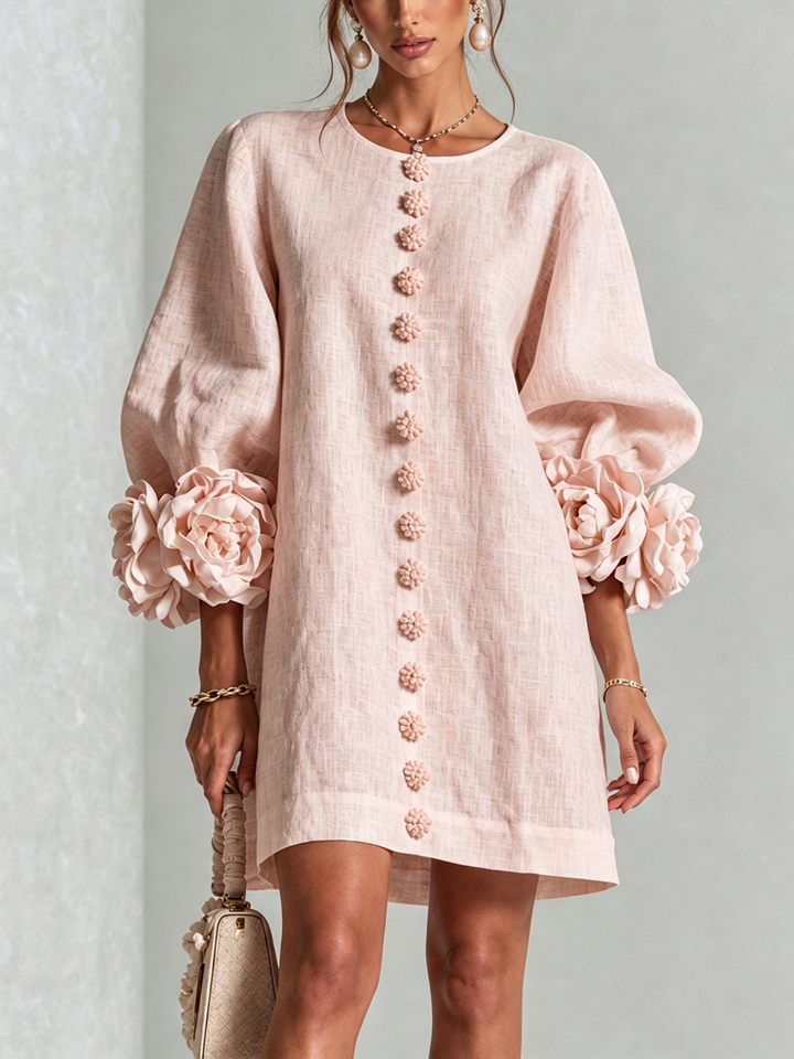 Hadley - Women's Floral Cuffed Balloon Sleeve Garden Party Dress