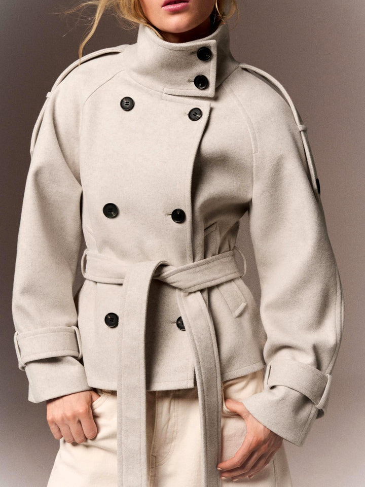 Hannah - Women’s Wool Double-Breasted Belted Coat 2