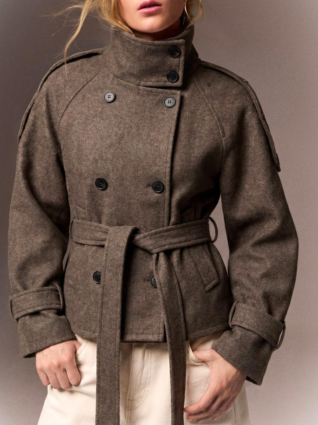 Hannah - Women’s Wool Double-Breasted Belted Coat 3