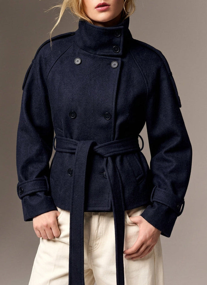 Hannah - Women’s Wool Double-Breasted Belted Coat 6